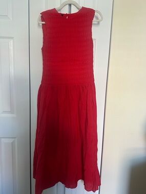 Mango Red Smocked Sundress